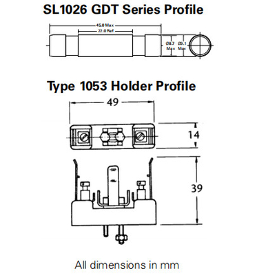 리트텔퓨즈 SL-1026-700 고전력 기체 방전 서지 안전장치 플라스마 GDT