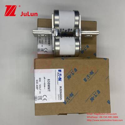 630MMT 690V BUSSMANN 세라믹 구리 쌍둥이 평면판 볼트 타입 피우스 630A 전기 전류 0.43kg 무게