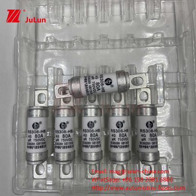 EV RS308 퓨즈 기계 충전 25A 30A 40A 50A 세라믹 구리 등급 전압 DC750V 전기 자동차용 가정용 EV 충전기