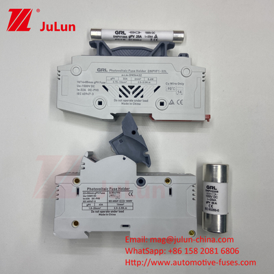 SeanRo 태양광 PV Din 철도 퓨즈 홀더 퓨즈 링크 10 * 38mm 1000V 15amp DC 퓨즈 25A
