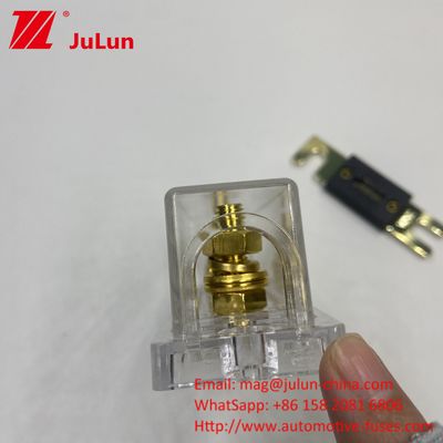 투명한 ANL 퓨즈 홀더 먼지 방지 설계 20A 30A 80A 100A 200A 300A 400A 500A 등급 전류