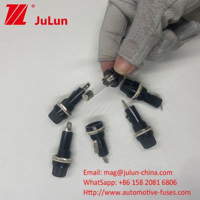 5*20mm 6X30mm 유리 자동차 피지 홀더 12mm 15A 125V 10A 250V