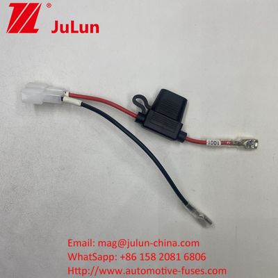 배터리 퓨즈 홀더 커넥터 확장 케이블 와이어 허리네스 커넥터 빨간색 2 핀 커넥터 어린이용 12V 탈 트럭 전기 ATV 에바이크