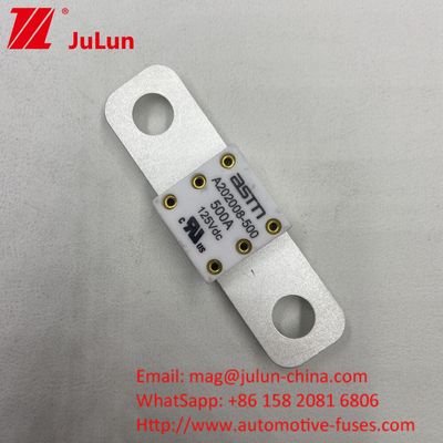 68*17.7*12mm A202008 350A 125VDC EV 퓨즈 전기차 성능 최적화를 위해 125Vdc 이하의 높은 분쇄 용량