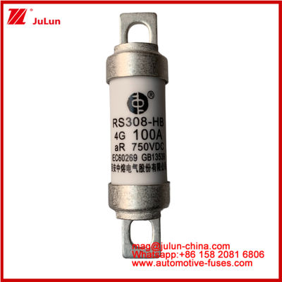 RS308-HB 4G 100A AR 750VDC 50KA 자동차 회로 보호용 퓨즈 성능 JASO D622 세라믹 튜버 디자인에 적합