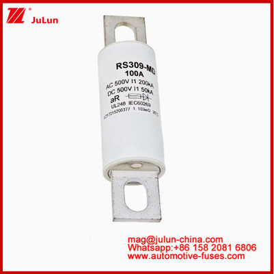 RS309-MD-100A 500VAC200KA 500VDC 50KA AR 카레믹 튜블 DC 100 Amp 자동차 퓨즈 EV HEV 전기 차량용