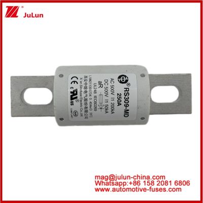 250A 500VAC Ev 퓨즈 RS309-MD-200KA 500VDC 50KA AR 카레믹 DC 성능 튜블 자동차 볼트 스터드 마운트