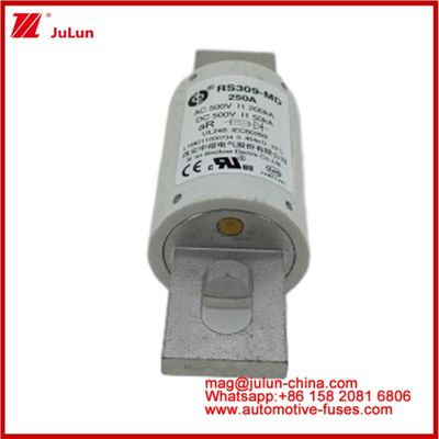 250A 500VAC Ev 퓨즈 RS309-MD-200KA 500VDC 50KA AR 카레믹 DC 성능 튜블 자동차 볼트 스터드 마운트