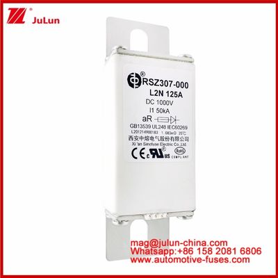 125A DC1000V 50KA AR 카레믹 튜버 RSZ307-000 L2N 피질 자동차 볼트 스터드 마운트 설계에서 EV/HEV 보호를 위해