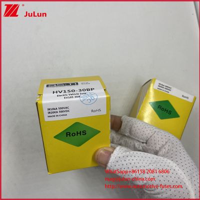 HV150 FUSE 32BP 30A DC500V 볼트 튜블 전기 차량 자동차 배터리 충전기 단절 등급 DC500V/20KA