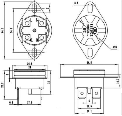 Manufacturer 1over Current Protection 7AM Thermal Overload Protector Switch For Home Automation DC Motor