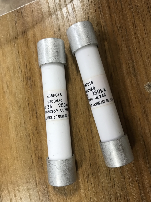 3A 1300V 세라믹 재료 고압 휴즈 현재 250KA 15X75mm