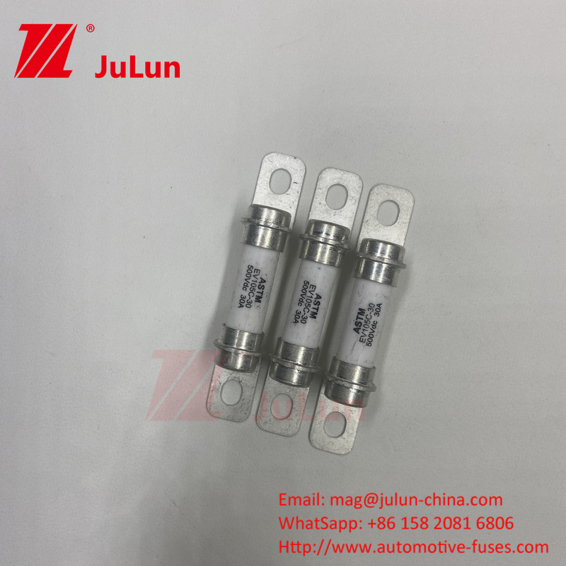DC 세라믹 튜브 하이 브레이크 15A 안전 보호 퓨즈 전기 차량 500VDC ESS30A 40A 50A 전기 차량