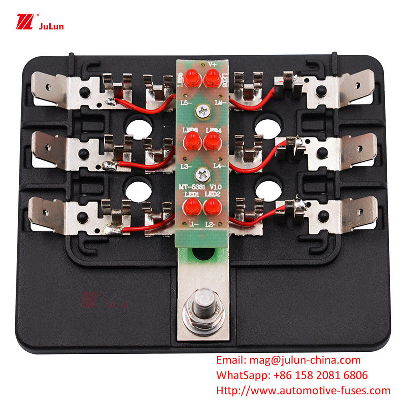 ANS/MIDI 30A-500A 작은 구리 접촉 피지 홀더 자동차 피지의 자동 재설정을위한 EU UL 표준에 적합합니다.