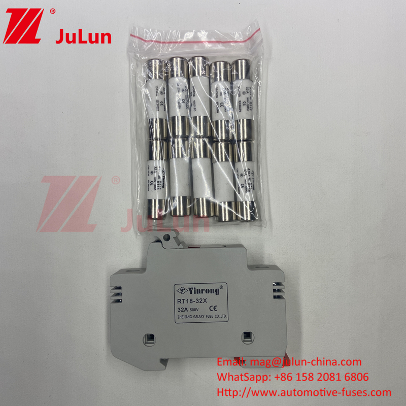 태양광 Pv 퓨즈 / 인버터 1500VDC 1000VDC 500VDC 10A-63A 30kA를 위한 Din Rail 태양광 퓨즈 홀더