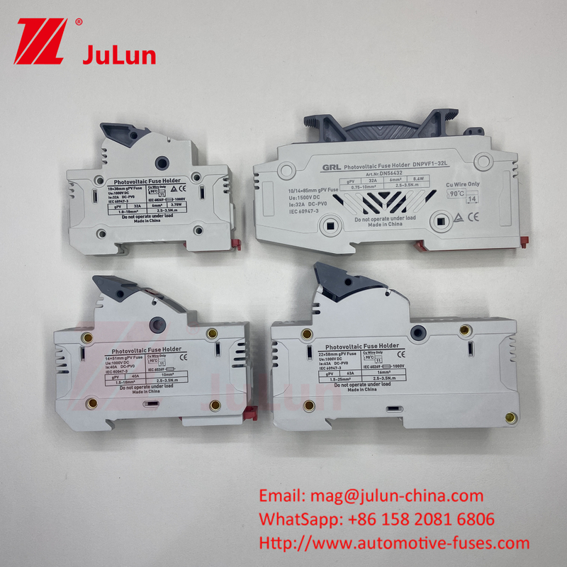 SeanRo 태양광 PV Din 철도 퓨즈 홀더 퓨즈 링크 10 * 38mm 1000V 15amp DC 퓨즈 25A