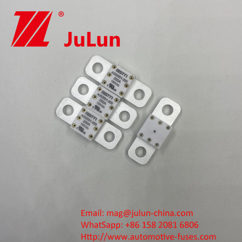 세라믹 차량 A202001-400A 150VDC 퓨즈 전기 특성 1.0in 4 시간 3.0in 10 초 최대 구멍 거리는 39mm