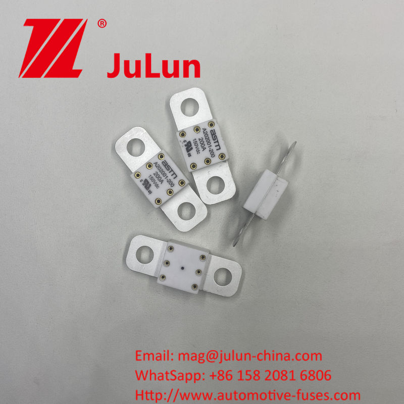150VDC 등급전압 세라믹 A202001-500A 구리 은, 쿼츠 모래 및 금으로 만든 구멍 거리가 39mm의 자동차 안전기