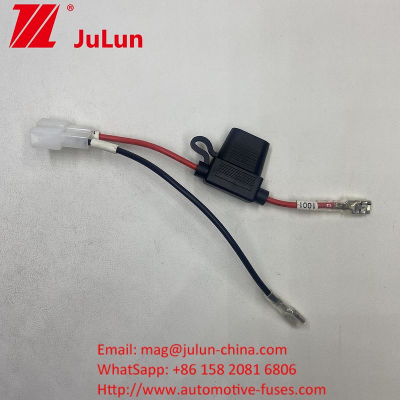 배터리 퓨즈 홀더 커넥터 확장 케이블 와이어 허리네스 커넥터 빨간색 2 핀 커넥터 어린이용 12V 탈 트럭 전기 ATV 에바이크