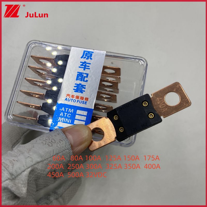 400A 32V 메가 퓨즈 볼트 다운 오토 퓨즈 오디오 홀더 0298040.ZX 차량 퓨즈 60A 80A 100A 125A 150A 200A 250A 300A 400A 450A 500A 터미널 타입 32VDC