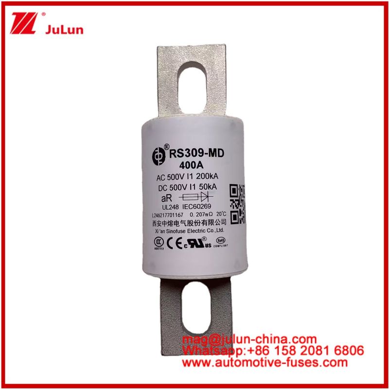 RS309-MD 400A 500VAC 200KA 500VDC 50KA AR 튜블러 세라믹 자동차 안전 장치 볼트 설치 반도체 보호