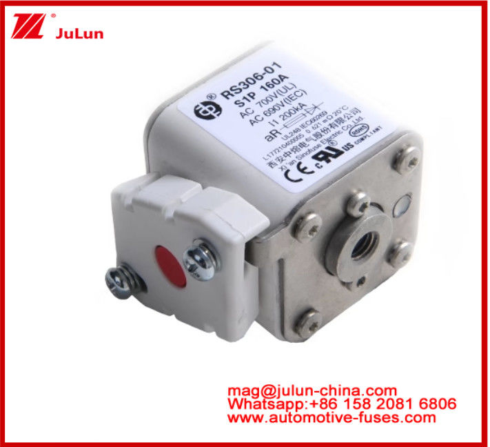 RS306-01-S1P160A AC700 ((UL) AR AC690V ((IEC) 200KV 제곱 세라믹 피우스 EV 또는 HEV 스터드 마운트 작은 크기 고 등급 전류 단회로 보호 단절 용량