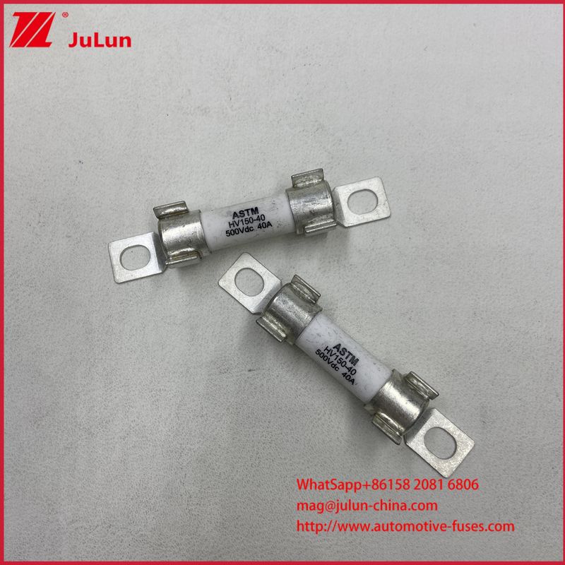 ASTM HV150 전기차 퓨즈 30A 10A DC500V 20KA 세라믹 원통형 볼트 설치, 강력한 차단 능력