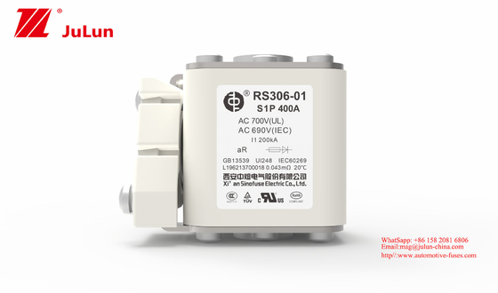 400A 690V 전기 차량 퓨즈 RS306-01-S1P 칩형 자동 리셋 기능