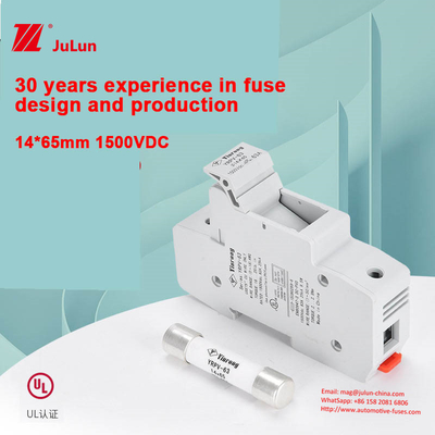 은 구리 실리카 태양광 PV 퓨즈 IEC60269.6 표준 온도 범위 -50-105°C 수집 상자