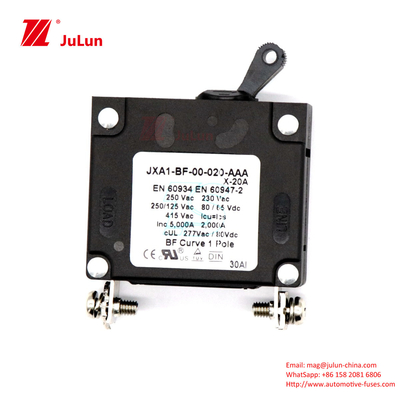 20A 해양 전류 과부하 보호기 레스 브레이커 재설정 트오글 타입 윈치 소리 회로 차단기 40A AC DC