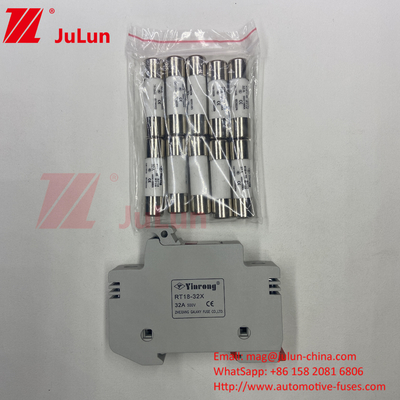 태양광 Pv 퓨즈 / 인버터 1500VDC 1000VDC 500VDC 10A-63A 30kA를 위한 Din Rail 태양광 퓨즈 홀더