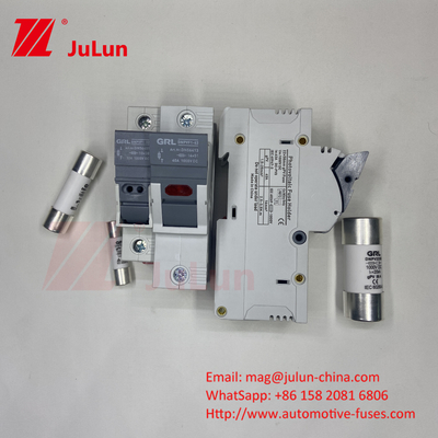 SeanRo 태양광 PV Din 철도 퓨즈 홀더 퓨즈 링크 10 * 38mm 1000V 15amp DC 퓨즈 25A