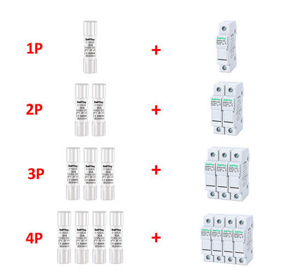 IEC 인증을 받은 10*38mm PV 퓨즈 20A 1000VDC 퓨즈 홀더