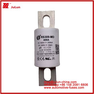 RS309-MD 400A 500VAC 200KA 500VDC 50KA AR 튜블러 세라믹 자동차 안전 장치 볼트 설치 반도체 보호