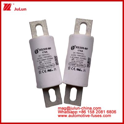 RS309-MF 175A 750VDC UL 튜블러 세라믹 퓨즈 AR 750VDC/700AC IEC 20KA GB 5-800A 전기 차량 및 전력 시스템