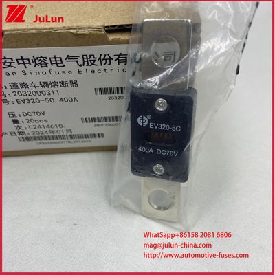 EV320-5C 5X -400A 175A DC70V 전기 자동차 퓨즈 M8 장착 방식 ISO8820-5 및 GB/T31465.5-2015 표준 준수